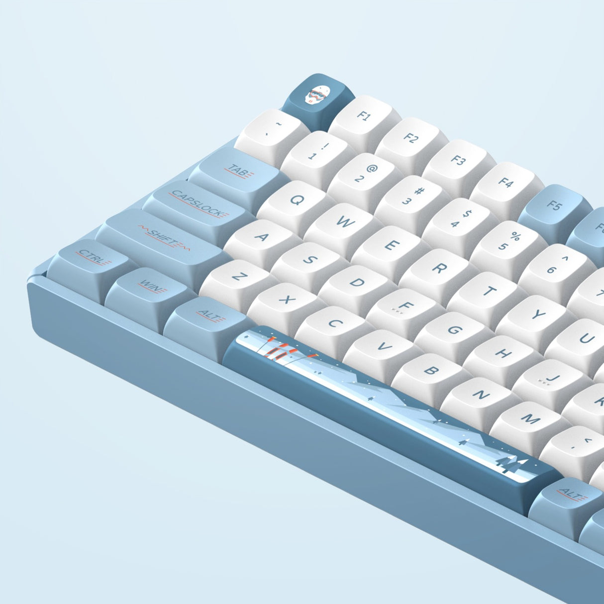 Iqunix F97 Wintertide Wireless Mechanical Keyboard (lyseblåt, amerikansk layout (QWERTY), Cherry MX Brown, 96%, RGB LED'er, hot-swappable, PBT, 2,4GHz | Bluetooth 5.1 | USB-C)