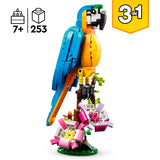 Lego creator 3i1 eksotisk papegøje - frø - fiskedyr legetøjssæt til børn - 31136