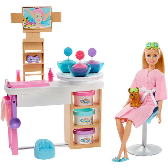 Barbie ansigtsmaske spa dag legesæt dukke