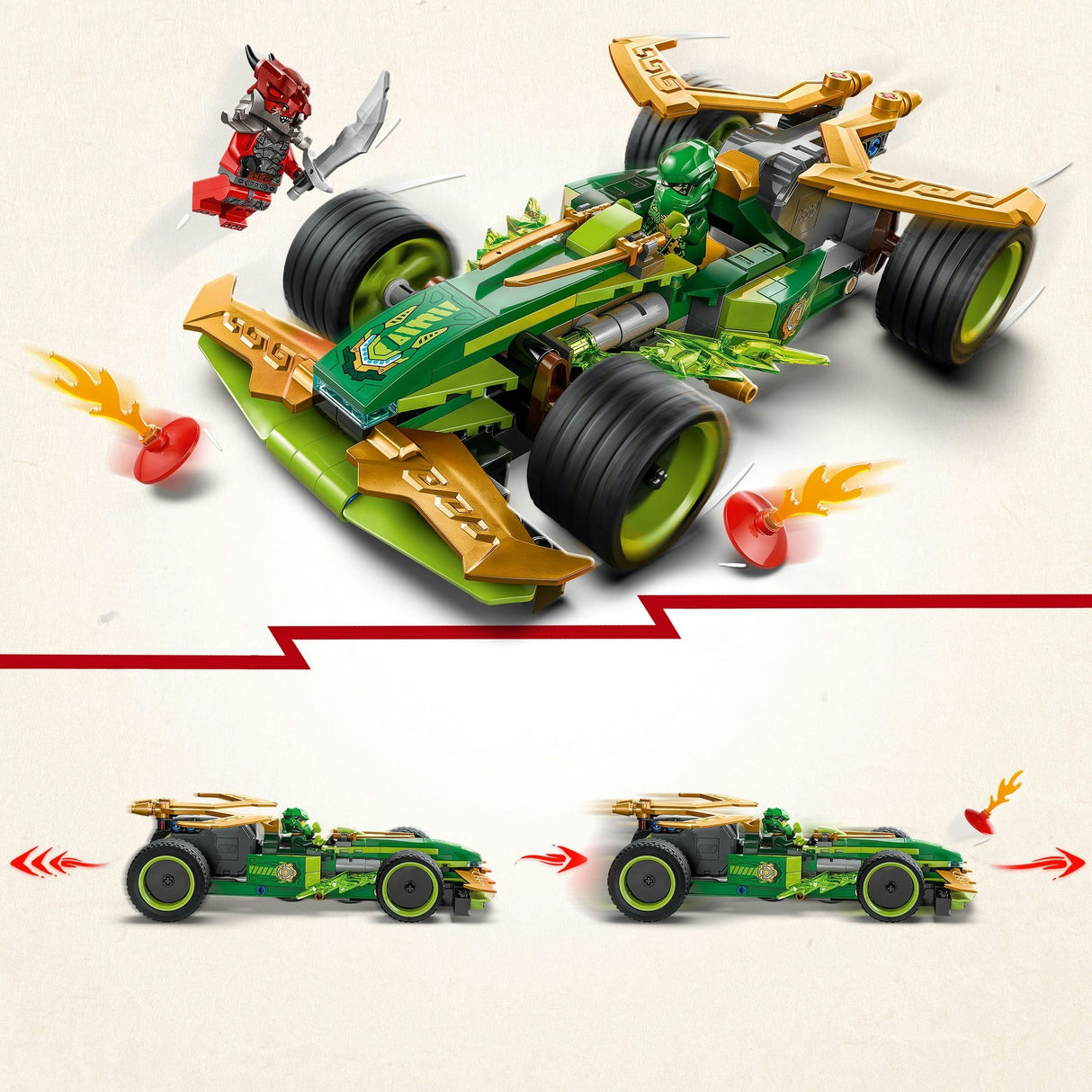 Lego ninjago 71828 lloyds pull back racerbil
