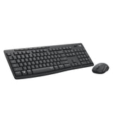 Logitech mk295 lydløst trådløst tastatur og mus combo desktop sæt (sort, us-internationalt layout (qwerty), 100%)