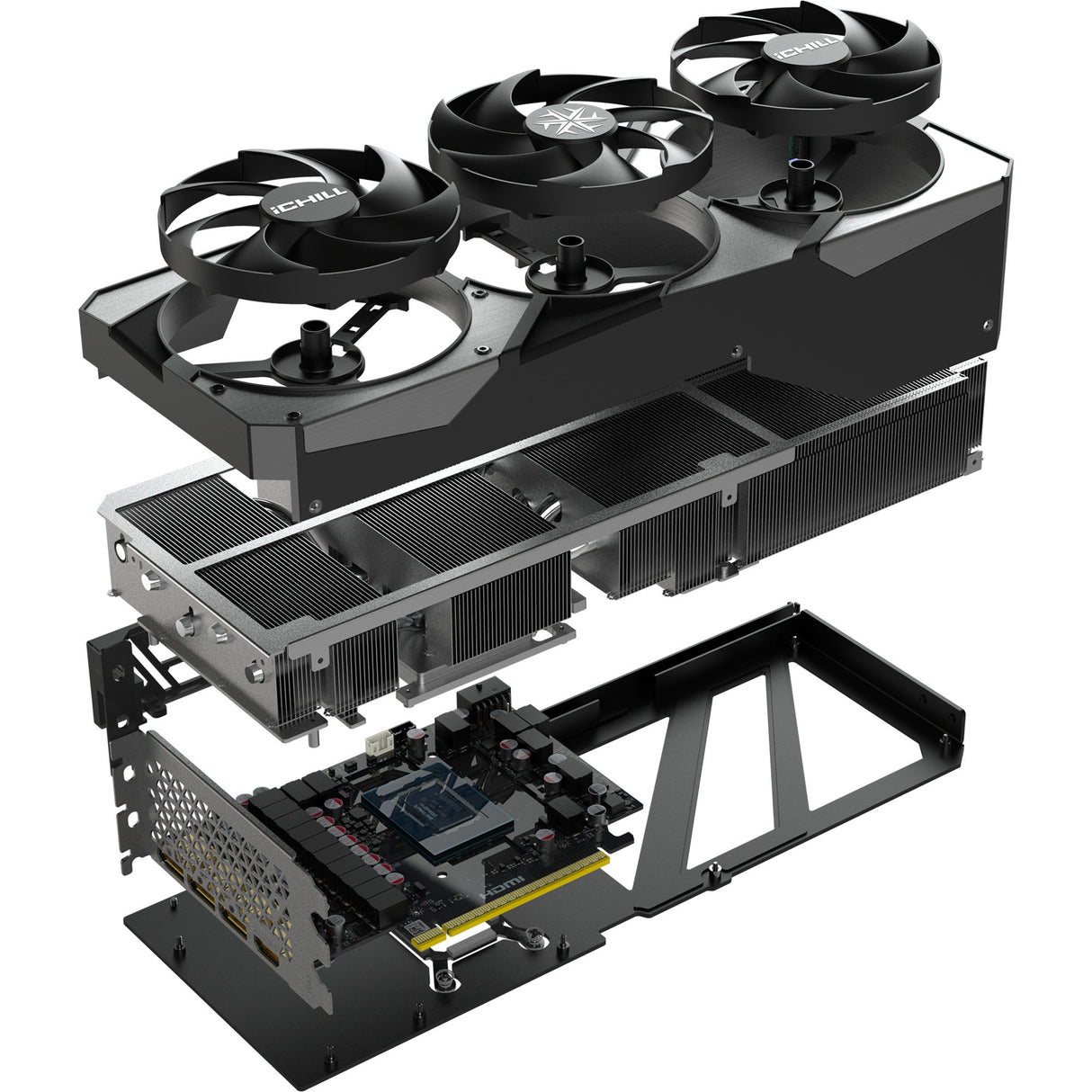 Inno3d geforce rtx 5080 ichill x3 grafikkort (dlss 4, 3x skærmport, 1x hdmi 2.1)