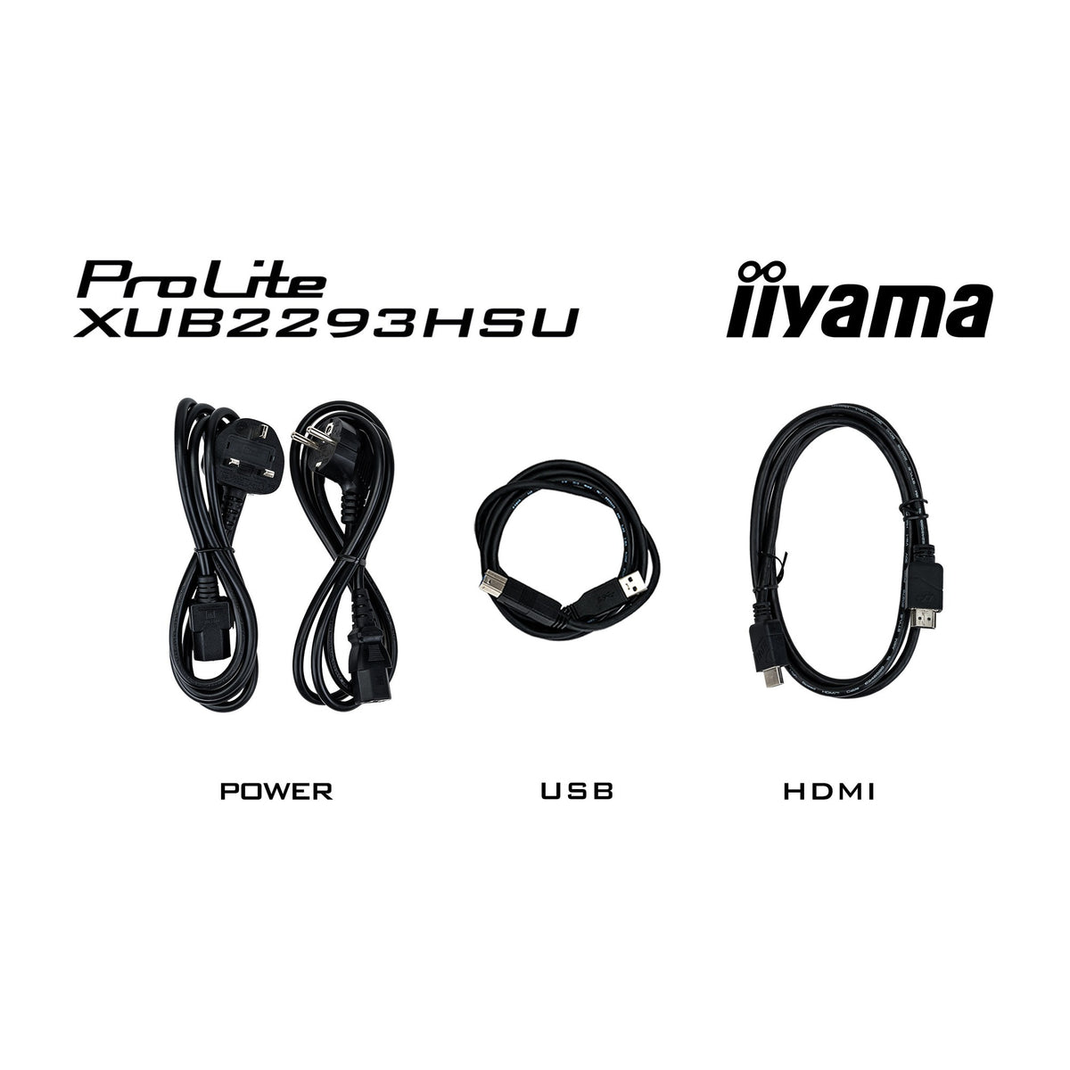 Iiyama prolite xub2293hsu-b7 21.5 skærm (sort, HDMI, skærmport, 2x USB-A, USB-B)