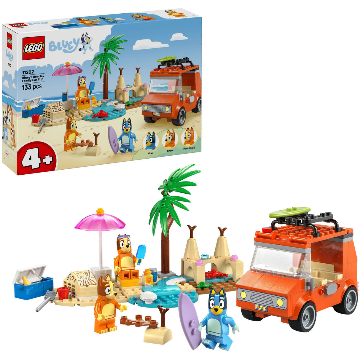 Lego bluey - blueys biltur til stranden byggelegetøj (11202)
