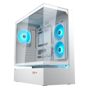 Cougar cfv235 midi tårnhus (hvid | 2x USB-A | 1x USB-C | RGB | hærdet glas)