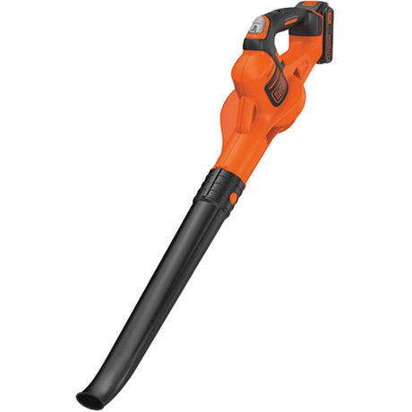 Black+decker 18v løvblæser batteri powercommand 2.0ah med batteri og oplader power boost, 209 km h - gwc1820pc-qw