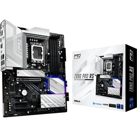 Asrock Z890 Pro RS Socket 1851 bundkort (sort og hvid, RAID, 2,5 GB-LAN, lyd, ATX)