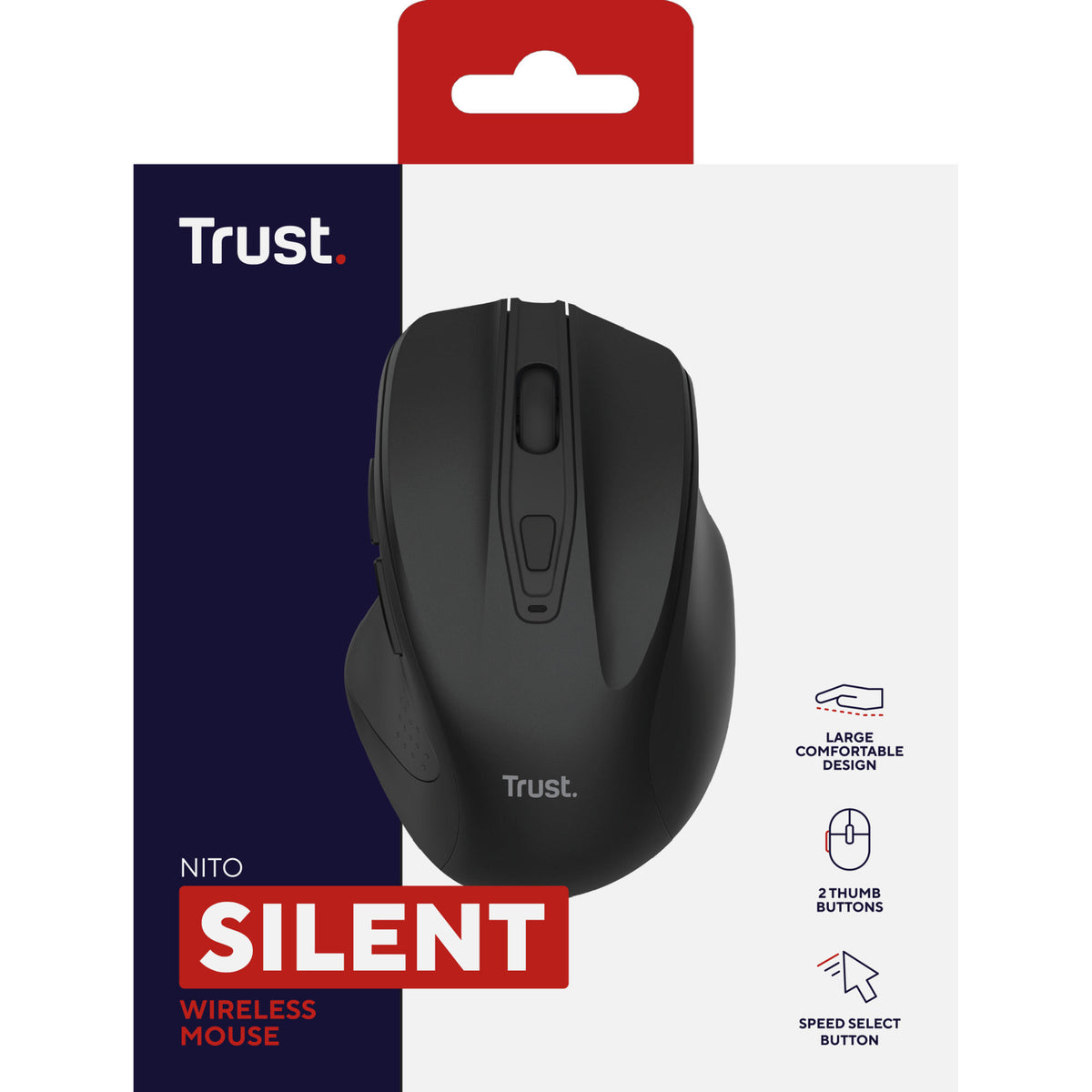 Trust nito silent trådløs mus (sort, 800 - 2.200 dpi)