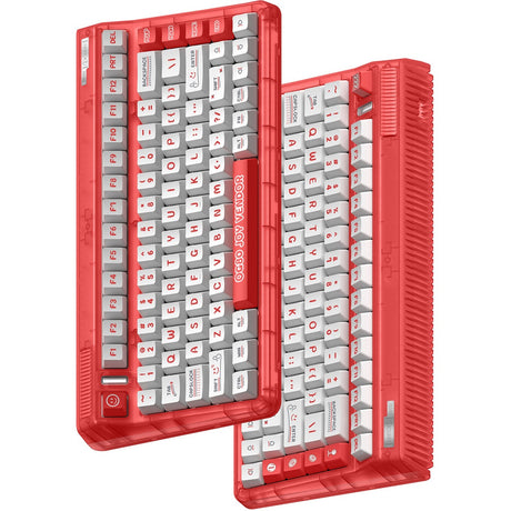 Iqunix og80 joy forhandler trådløst mekanisk tastatur (rødt, us-layout (qwerty), cherry mx silent red, 80% (tkl), rgb-lysdioder, hot-swappable, pbt, 2.4ghz | bluetooth 5.1 | usb-c)