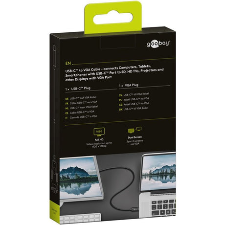 Goobay USB-C til VGA adapterkabel (sort, 1,8 meter)