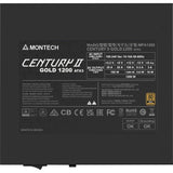 Montech Century ii modulær 1200 watt strømforsyning (sølv, 1x 12v-2x6, 6x pcie)