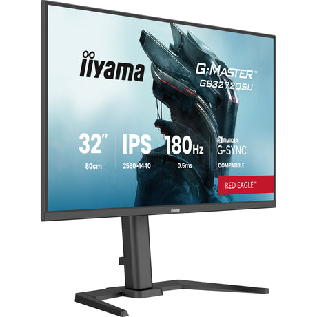 Iiyama G-Master Red Eagle GB3272QSU-B1 31.5 gaming-skærm (sort (mat), 180 Hz, HDMI, DisplayPort, USB, lyd)