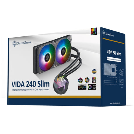 Silverstone vida 240 slim vandkøling (sort)