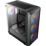 Antec ax67 argb midi tårnhus (sort | 3x usb-a | hærdet glas)