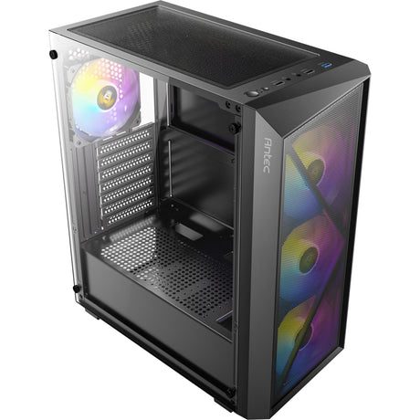 Antec ax67 argb midi tårnhus (sort | 3x usb-a | hærdet glas)