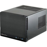 Silverstone SG13B-Q mini tårnhus (sort | 2x USB-A)