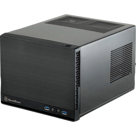 Silverstone SG13B-Q mini tårnhus (sort | 2x USB-A)