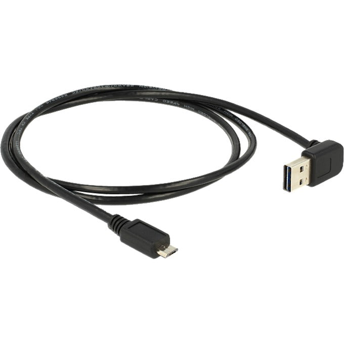 Delock USB-A 2.0 han 90° > mikro-USB hankabel (sort, 1 meter)