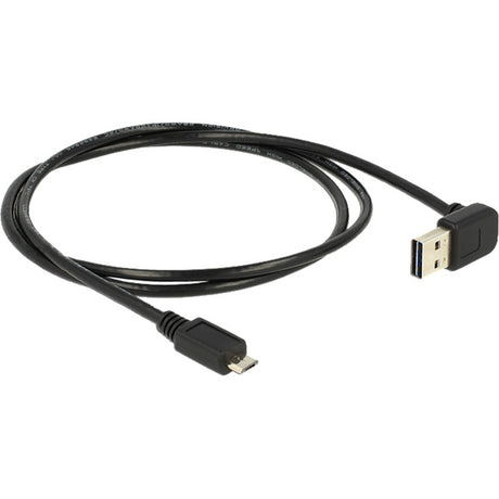 Delock USB-A 2.0 han 90° > mikro-USB hankabel (sort, 1 meter)