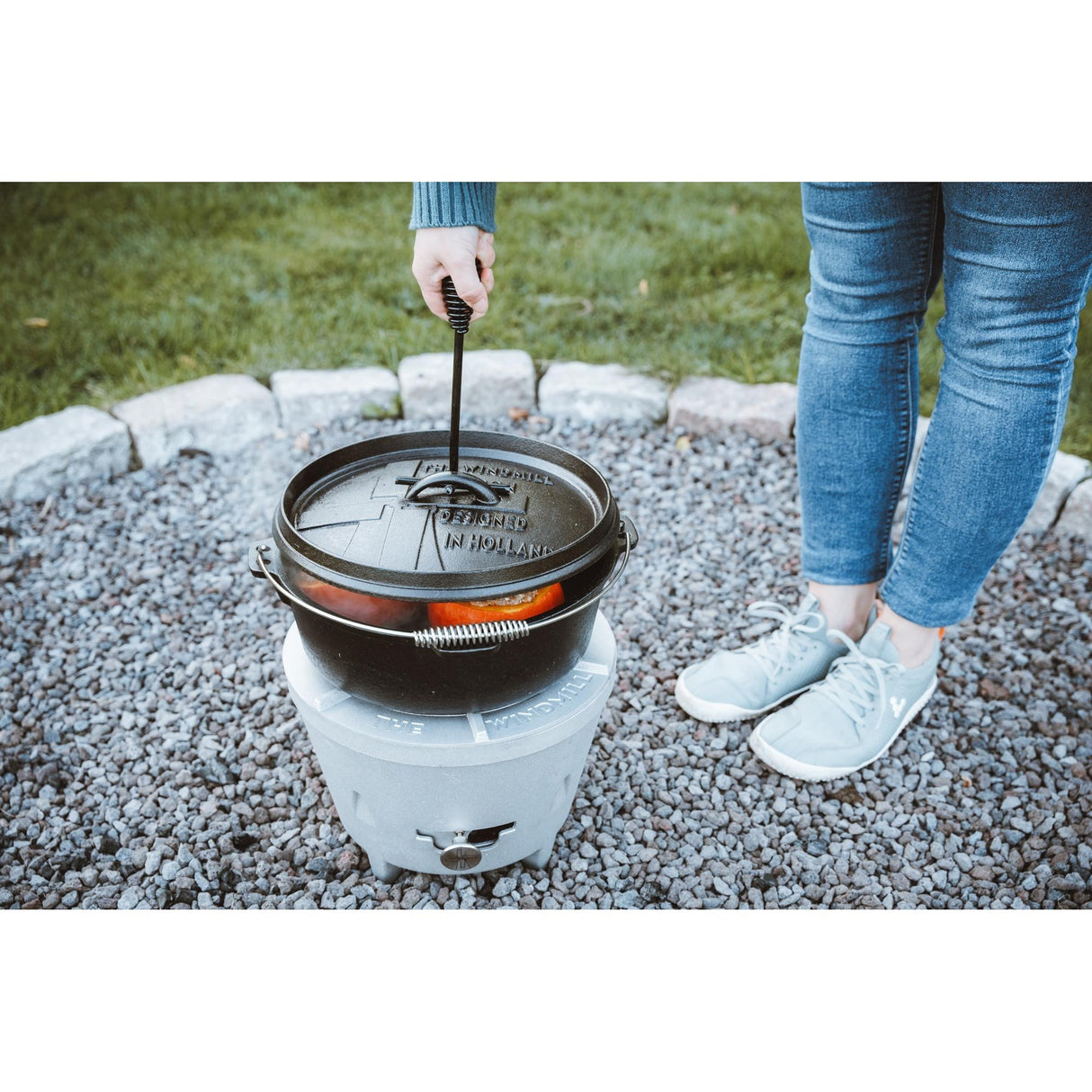 Vindmøllelågløfterens grillbestik (sort)