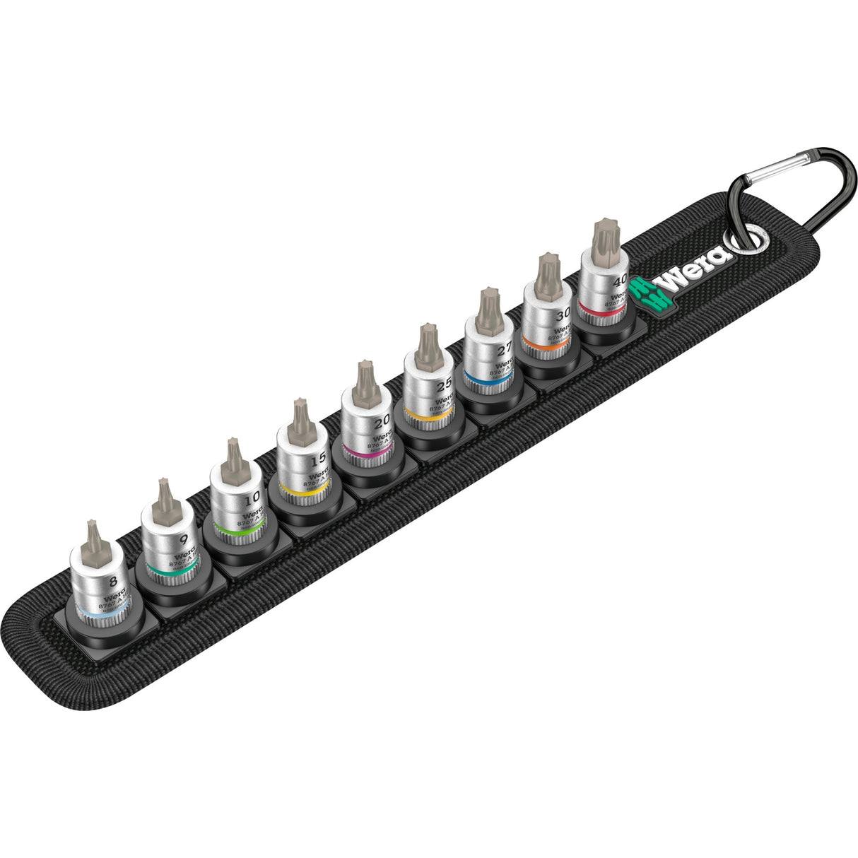 Wera Belt A3 Torx HF Zyklop bit møtrik sæt med holderfunktion, 1 4 drevet topnøgle (sort sølv)