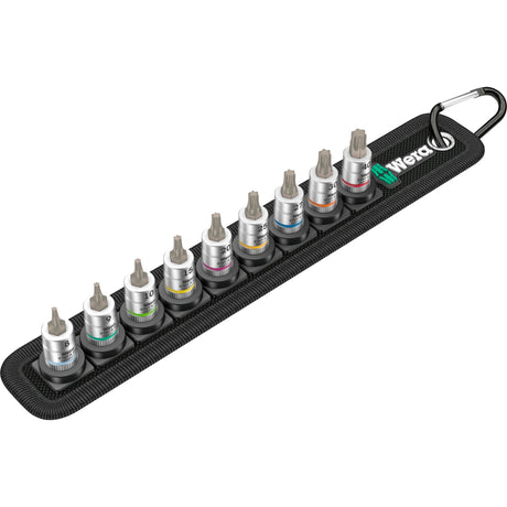 Wera Belt A3 Torx HF Zyklop bit møtrik sæt med holderfunktion, 1 4 drevet topnøgle (sort sølv)