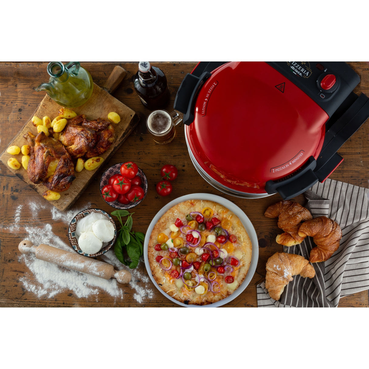 Ariete dobbelt pizzaovn 0927 00 (rød)