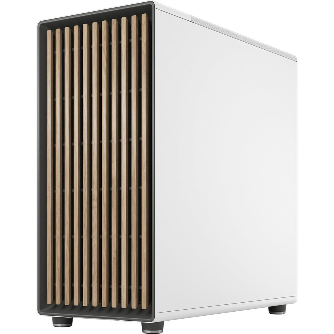 Fractal design nord xl midi tårnhus (hvid træfarve | 2x USB-A | 1x USB-C | hærdet glas)