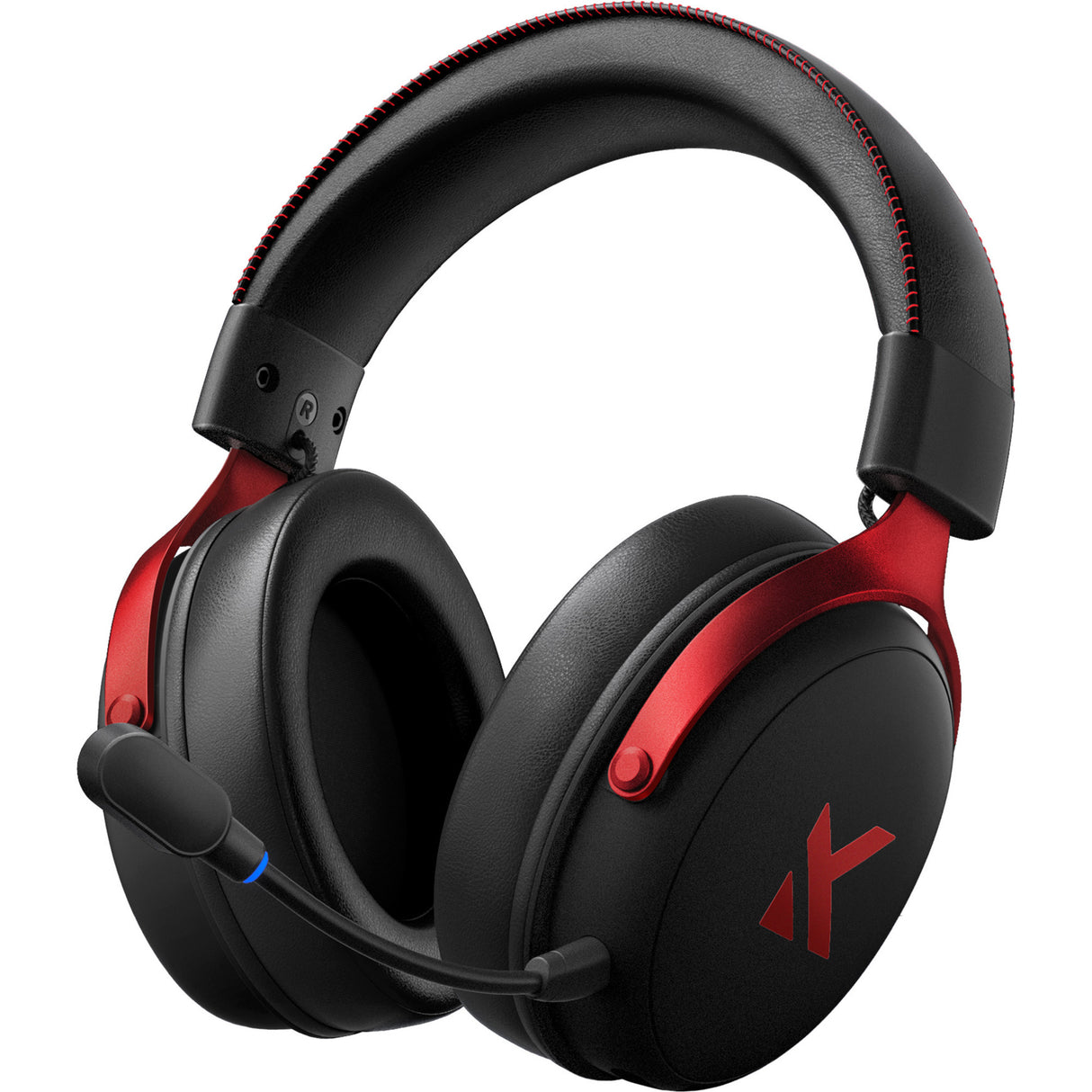 Mchose v9 pro trådløst over-ear gaming headset (sort rød, pc laptop playstation switch smartphone, 2,4 g bluetooth kabelført type-c)