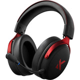 Mchose v9 pro trådløst over-ear gaming headset (sort rød, pc laptop playstation switch smartphone, 2,4 g bluetooth kabelført type-c)