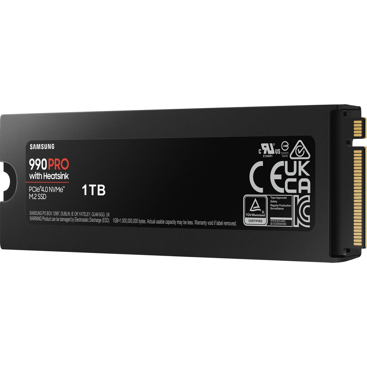 Samsung 990 pro heatsink 1 TB SSD (PCIe 4.0 x4, NVMe 2, M.2 2280, RGB LED'er)