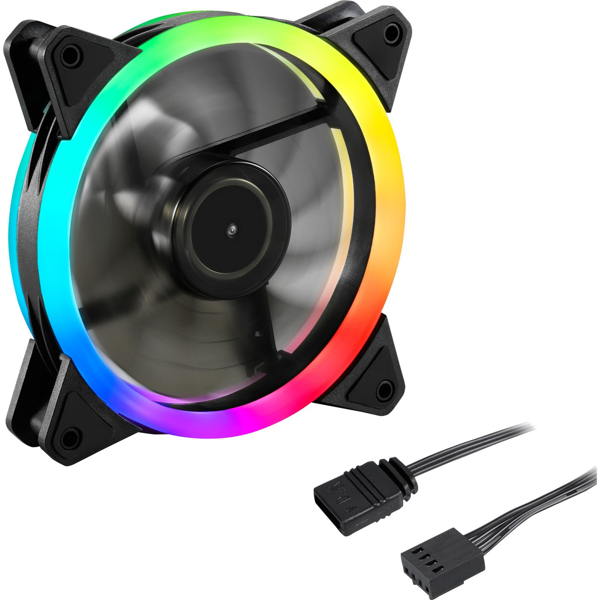 Sharkoon shark blades pwm rgb case ventilator (sort, 120 x 120 x 25 mm)
