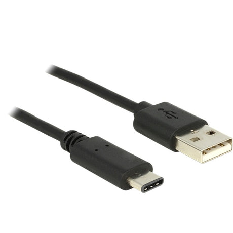 Delock USB-C 2.0 > USB-A-kabel (sort, 1 meter)