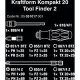 Wera kraftform kompakt 20 værktøjssøger 2 med kuffertbitsæt (sort grøn, 13-delt)
