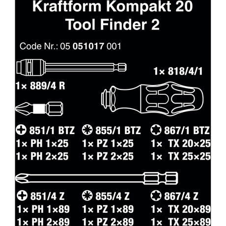 Wera kraftform compact 20 skruetrækkersæt skruetrækkersæt kraftform compact 20