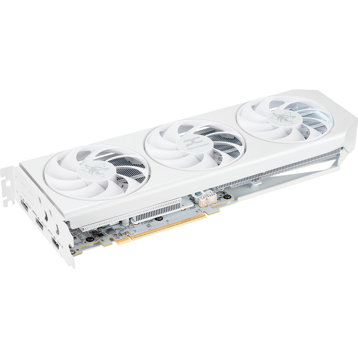 Powercolor Radeon RX 9060 XT Hellhound Spectral White 16G grafikkort (hvidt, RDNA4, GDDR6, 2x Display Port, 1x HDMI 2.1)