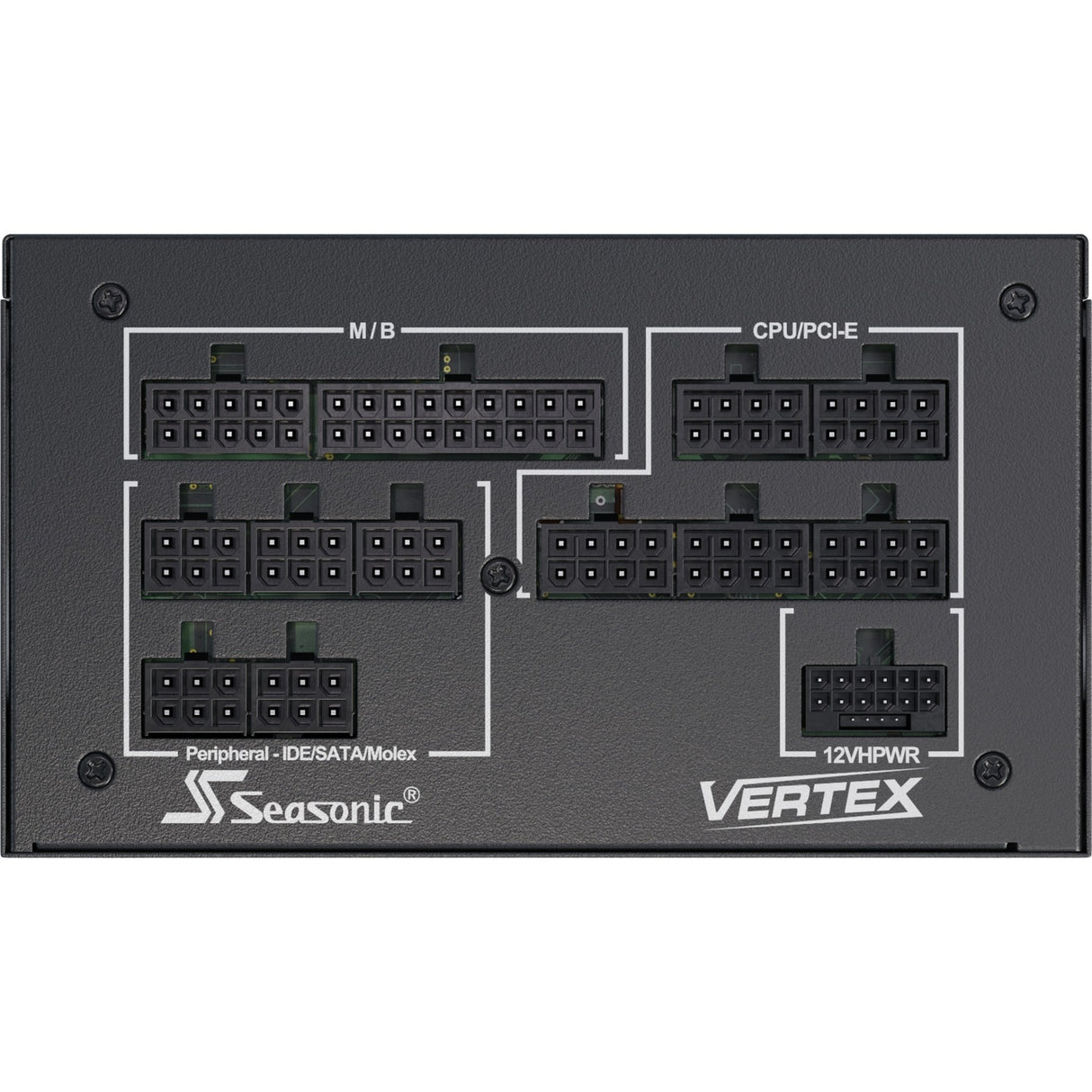 Seasonic vertex gx-1200 modulær 1200 watt strømforsyning (sort, 1x 12v-2x6, 3x pcie)