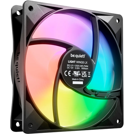Vær stille! light wings lx pwm rgb kabinet blæsere (sort, 3 stk, 120 x 120 x 25 mm)