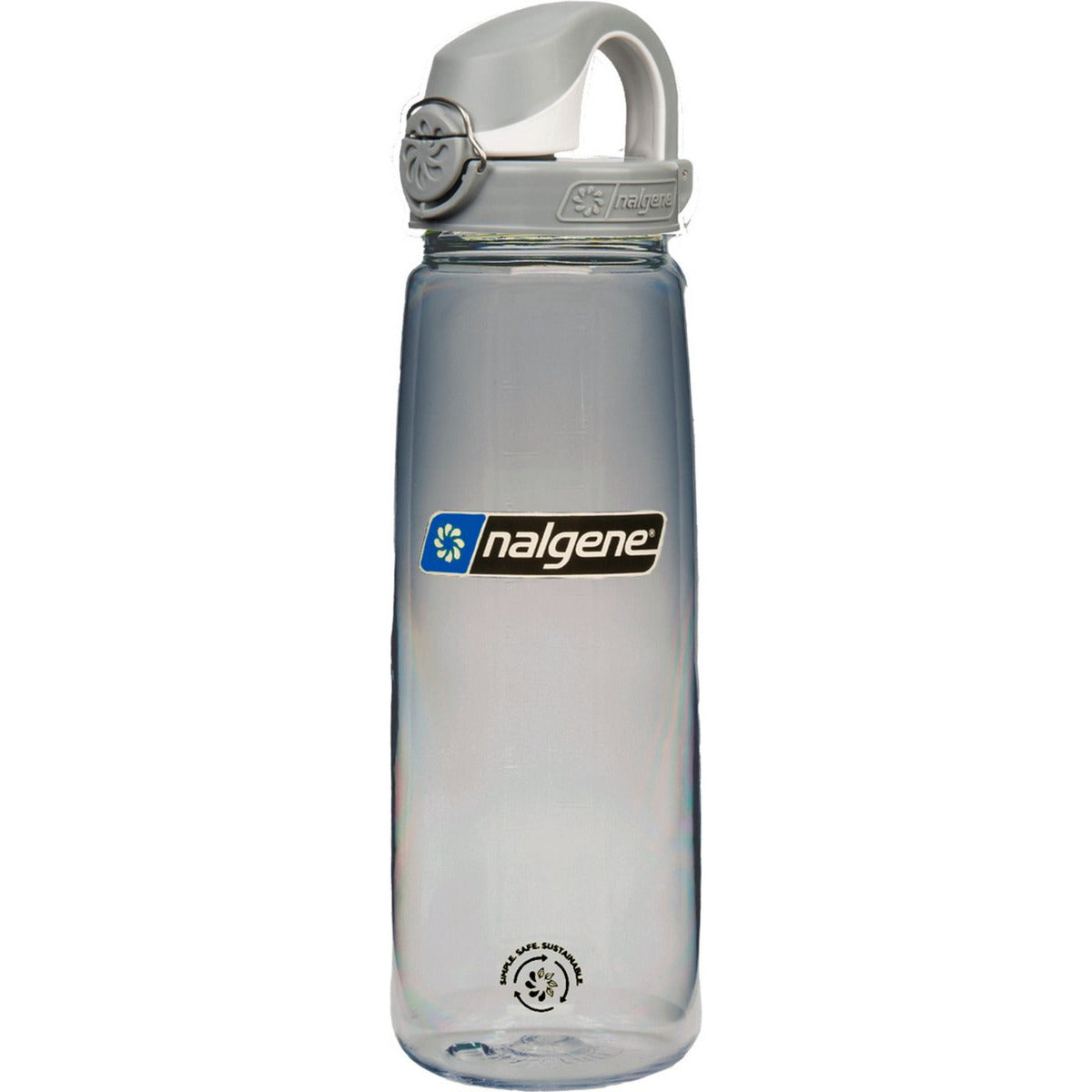 Nalgene on-the-fly lock-top sustain flaske, 700 ml drikkeflaske (grå gennemsigtig)