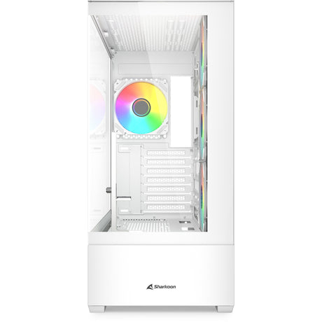 Sharkoon ak6 rgb midi tårnhus (hvid | 2x usb-a | 1x usb-c | rgb | hærdet glas)