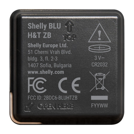 Shelly blu ht zb sensor (sort, bluetooth 5, zigbee)