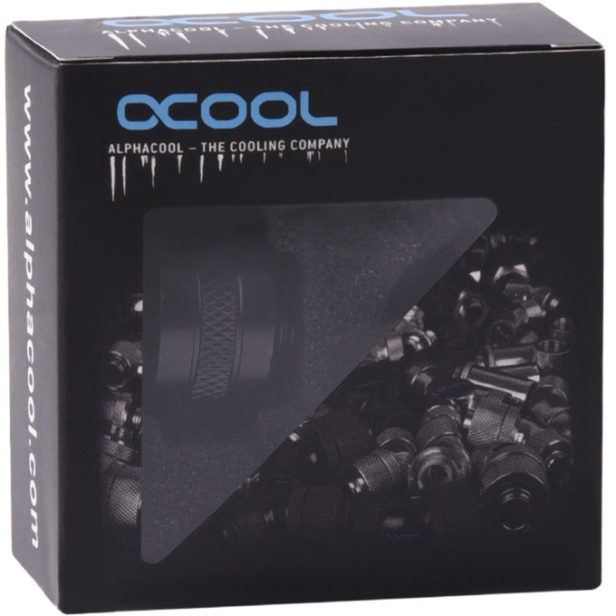 Alphacool eiszapfen pro 13 mm hårdt rørfitting g1 4 - dyb sort forbindelse (sort (mat))