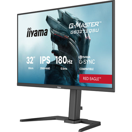 Iiyama G-Master Red Eagle GB3272QSU-B1 31.5 gaming-skærm (sort (mat), 180 Hz, HDMI, DisplayPort, USB, lyd)