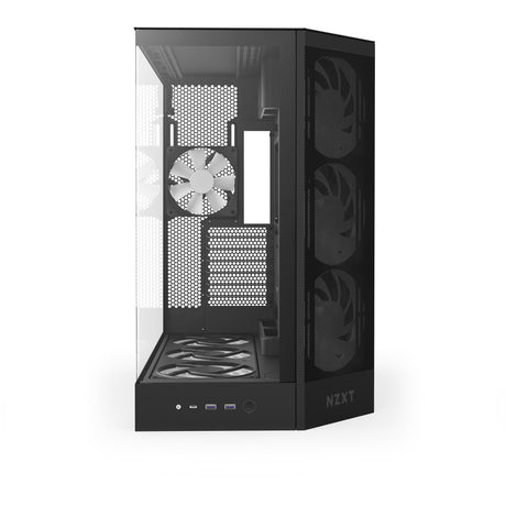 Nzxt h9 flow rgb+ midi tårnhus (sort (mat) | 2x usb-a | 1x usb-c | rgb | hærdet glas)