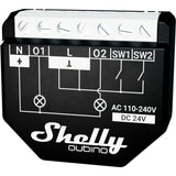 Shelly qubino wave 14:00 relæ (sort, 2-kanal, z-wave)