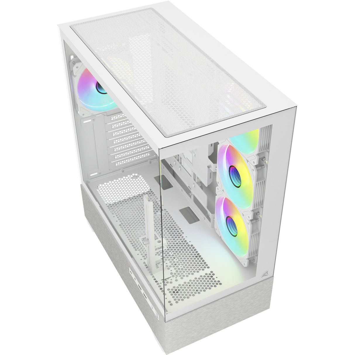 Sharkoon ak7 argb midi tårnhus (hvid | 2x USB-A | 1x USB-C | RGB | hærdet glas)
