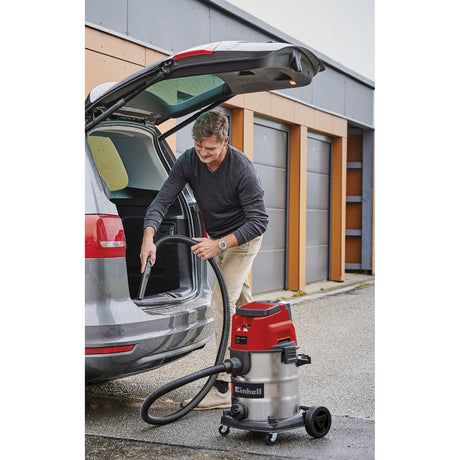 Einhell batteri våd-tørstøvsuger te-vc 36 25 li s-solo våd- og tørstøvsuger (rødt rustfrit stål, batteri og oplader medfølger ikke)