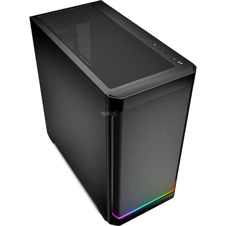 Sharkoon mk4 rgb strip mini tårnhus (sort | 2x usb-a | 1x usb-c | rgb)