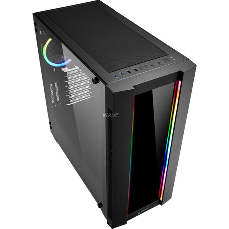 Sharkoon elite shark ca200g stort tårnhus (sort | 4x USB-A | RGB | hærdet glas)