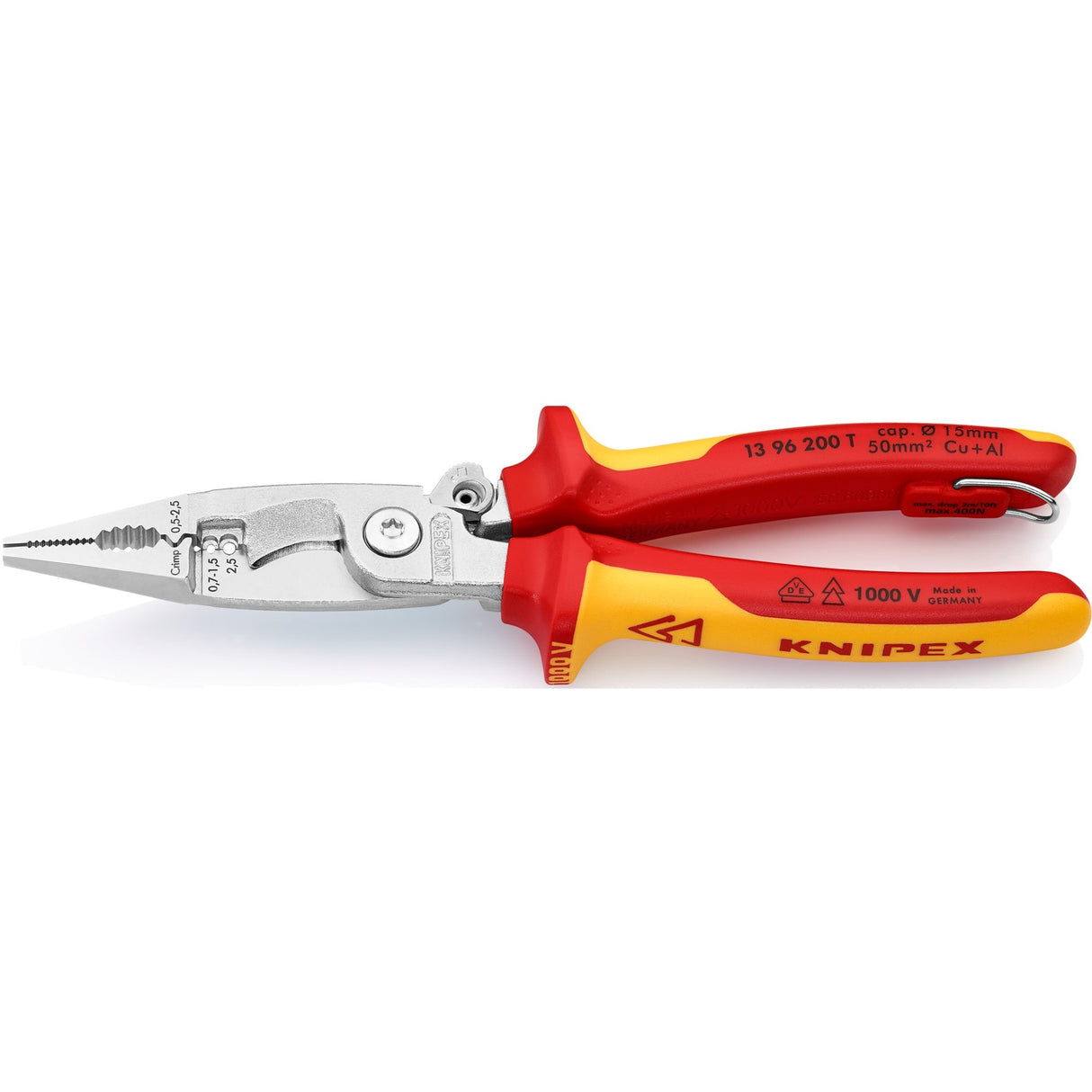 Knipex elinstallationstang 13 96 200 t (rød gul)